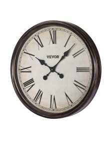 VEVOR Wall Clock, 20 in Wall Clock Roman Numerals, Battery Operated Non Ticking Silent Classic Decorative Round Clocks