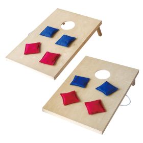 Cornhole Wooden, Stick Slide, 10 Pieces, 2 Boards, 8 Bean Bags, Family Games, Ages 3+