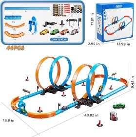 Toy Car Race Track Set for Boys Kids, Race Tracks with 4 Crash Zones and  High Speed Slot Cars