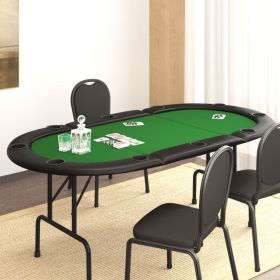 Poker Table Green Engineered wood, steel, felt, artificial leather