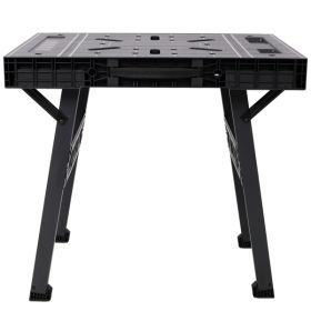 Foldable Work Bench,Portable Workstation,Work Bench Suitable for Garage,Workshop and Home,1650LBS Capacity,Black