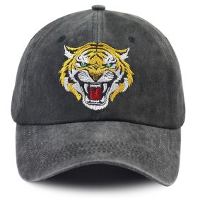 Tiger Hat For Men Women, Tiger Gifts For Tiger Lovers, Classic Cotton Wild Animals Embroidered Baseball Cap (Option: Grey)