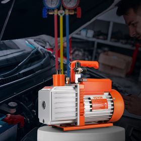 5 CFM Vacuum Pump Air Conditioning Vacuum Pump 2 Stage Rotary Vane HVAC (Option: Orange)