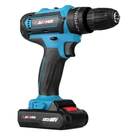 Cordless Drill Set With 2Pcs 21V Batteries And Charger 2 Variable Speeds 3/8In Keyless Chuck 265ln-lbs 25+3 Torque Positions Included 24Pcs Drill (Option: DrillSet)