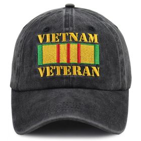 Vietnam Veterans Hats For Men,Adjustable Embroidered Cotton Army Military Basebal, Fathers Day Retirement Christmas Birthday Gifts For Dad Papa G (Option: Grey)