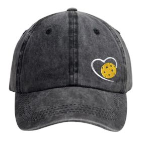 Pickle Ball Hat For Men Women, Adjustable Embroidered Wash Cotton Baseball Cap (Option: Grey)