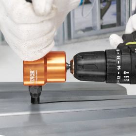 Double Head Sheet Metal Nibbler Cutter, 360 Degree Metal Nibbler Drill Attachment With Extra Punch And Die, Cutting Hole Accessory And Step Drill (Option: Orange)