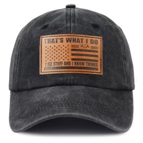 I FIX Black Hat For Men Women, Adjustable Embroidered Wash Cotton Baseball Cap (Option: Black)