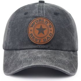 World's Best Dad For Man, Adjustable Embroidered Wash Cotton Baseball Cap (Option: Grey)