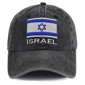 Israel Hats For Men Women, Adjustable Embroidered Cotton Israel Flag Baseball Cap (Option: Grey)