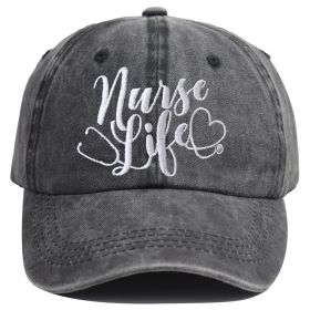 2pcs Nurse Life Hat For Women Men, Adjustable Embroidered Wash Cotton Baseball Cap (Option: 1pcs)