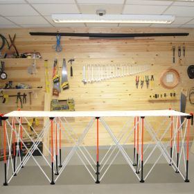 Portable Folding Workstand 8.05 X 4.13ft Collapsible Work Stand 6000lbs Capacity (Option: Orange)