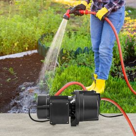 1HP Premium Cast Iron Shallow Well Jet Water Pump, 115 Volt, 17.6 GPM 164 FT Maximum Head Irrigation Water Pump, For Agricultural Garden Irrigati (Option: Black)