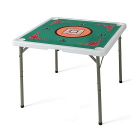 Folding Mahjong Table with Cup Holders for Game Room (Color: Light Green, Type: Game Table)