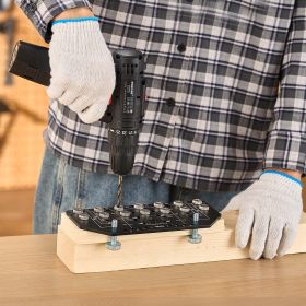 Shelf Pin Jig And Hinge Jig Two-in-One Aluminum Alloy Cabinet Hole Drilling Tool (Option: Orange)