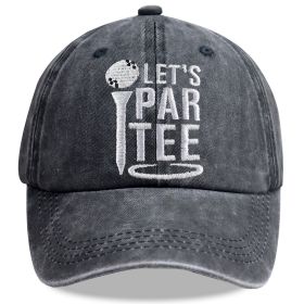 Golf Gifts Hats For Mom Dad, Par Tee Hats For Men Women, Adjustable Embroidered Wash Cotton Baseball Cap (Option: Grey)